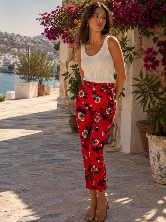 Chico's Denim - Chico's Red Pencil Midi Jeggings Casual ♥️